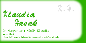 klaudia hasak business card